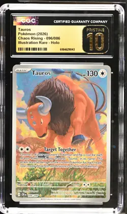 2026 Pokemon Chaos Rising Tauros #096/086 CGC 10 Pristine - Image 1