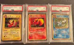 PSA 9 Jolteon Vaporeon Flareon Jungle Holo 1997 Japanese Pokemon Set #25040294 - Image 1