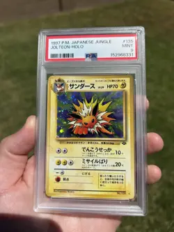 1997 Pokemon Japanese Jungle #135 Jolteon-Holo Card PSA Mint 9 - Image 1