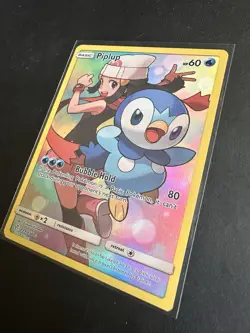 Pokemon TCG Piplup Holo Secret Rare Card Sun & Moon Cosmic Eclipse 239/236 - Image 3