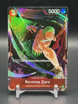 2023 One Piece Card Game: Gift Collection Promo SR Roronoa Zoro #ST01-013 NM/LP - Image 1