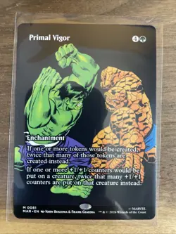 MTG Marvel Super Heroes - Primal Vigor Enchantment Mythic Full Art EN - MAR 0081 - Image 1