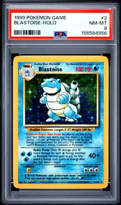 1999 POKEMON GAME # 2 BLASTOISE HOLO BASE SET PSA 8 VINTAGE - Image 1