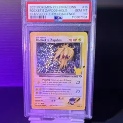 Pokemon TCG Celebrations Classic Collection Rocket's Zapdos Holo 15/132 EN PSA10 - Image 1