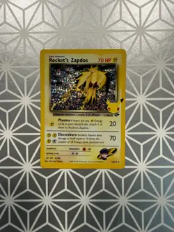 Pokemon TCG Rocket's Zapdos Holo Rare Card 15/132 Celebrations Series - Image 1