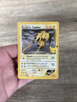 Pokemon TCG Rocket's Zapdos Holo Rare Card 15/132 Celebrations Series - Image 1