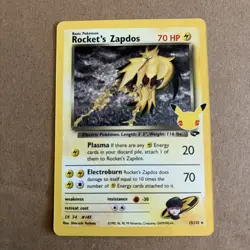 Pokemon TCG Rocket's Zapdos Holo Rare Card 15/132 Celebrations Series (NM) - Image 1