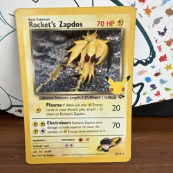 Pokemon TCG Rocket's Zapdos Celebrations: Classic Collection 15/132 Holo Holo... - Image 1
