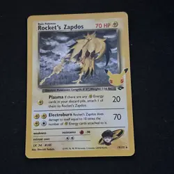 Pokemon TCG Rocket's Zapdos Holo Rare Card 15/132 Celebrations Series - Image 1