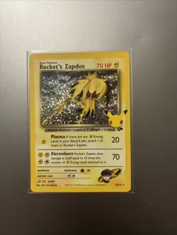 Pokemon TCG Rocket's Zapdos Holo Rare Card 15/132 Celebrations Series (NM) - Image 1