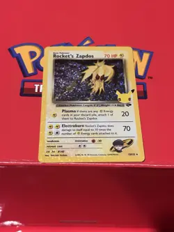 Pokemon TCG Rocket's Zapdos Holo Rare Card 15/132 Celebrations Series NM - Image 1