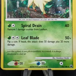 Pokemon Leafeon Lv.40 24/100 Majestic Dawn Cosmos Holo Rare 2008 TCG LP+✨ - Image 2