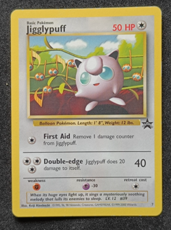 Pokemon TCG Jigglypuff 7 WOTC Black Star Promo Non-Holo Card Vintage - MP - Image 1