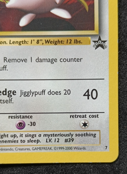 Pokemon TCG Jigglypuff 7 WOTC Black Star Promo Non-Holo Card Vintage - MP - Image 4