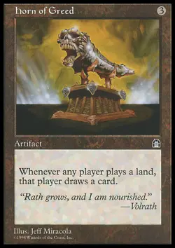MTG Magic the Gathering Horn of Greed (135/143) Stronghold LP - Image 1