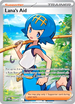 Pokemon TCG Lana's Aid 207/167 Twilight Masquerade Full Art Trainer Ultra Rare - Image 1