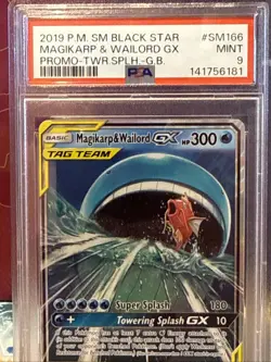 Pokemon TCG Magikarp Wailord Tag Team GX SM166 Promo PSA Graded 9 Mint Low Pop - Image 3