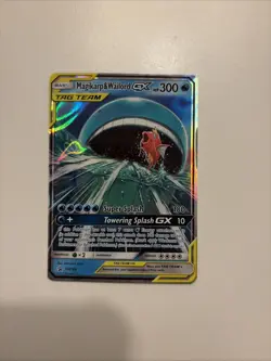 Pokemon TCG Holo Magikarp & Wailord GX Tag Team SM166 Team Up - Image 1