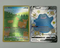 Pokemon TCG Sword & Shield Ditto 2 Card Lot - Crown Zenith & Vivid Voltage - NM - Image 1
