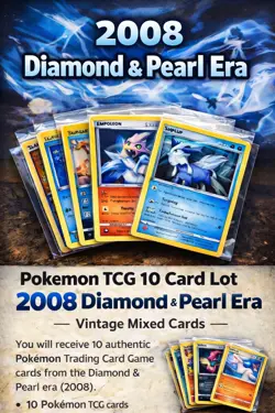 Pokemon TCG 10 Card Lot – 2008 Diamond & Pearl Era – Vintage Mixed Cards - Image 1