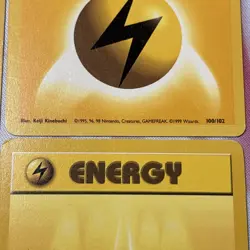 Lot of 4 - Lightning Energy 100/102 Common Base Set LP Pokemon Card 95, 96, 98 - Image 4