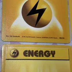 Lot of 4 - Lightning Energy 100/102 Common Base Set LP Pokemon Card 95, 96, 98 - Image 5