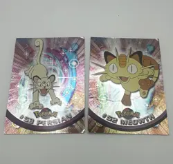Topps 1999 Pokemon TV Animation Edition Foil 2-Card Lot Meowth #52 Persian #53 - Image 1