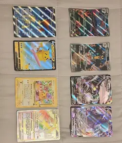 Pokemon TCG 8-Card Lot Vstar, Vmax, V, Ex, Gloom & Cofagrigus IR, Birthday Pikac - Image 1
