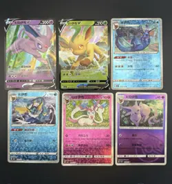 Pokemon TCG V Holo/Foil Card Lot - Espeon V, Leafeon V, Vaporeon, 6 - Image 1