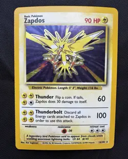 Pokemon Card Lot (5) Base Set Holo 1999 Zapdos Mewtwo Machamp 1st Ed & More- HP - Image 3