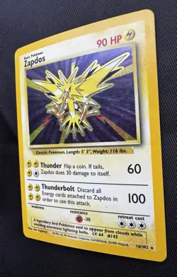 Pokemon Card Lot (5) Base Set Holo 1999 Zapdos Mewtwo Machamp 1st Ed & More- HP - Image 5
