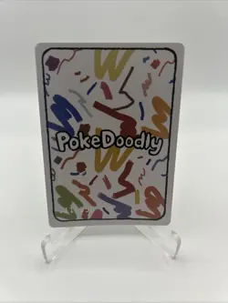 PokeDoodly Doodly Eeveelution Fan Art Card Black Holo Pokemon #/50 Serialized - Image 2
