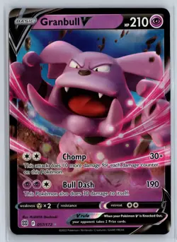 Granbull Pokemon TCG Silver Tempest Ultra Rare SIT 057/172 Pokemon NM Foil - Image 1