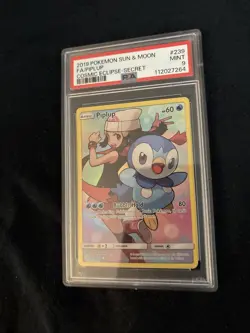 2019 POKEMON SUN & MOON COSMIC ECLIPSE SECRET #239 FULL ART/PIPLUP PSA 9 - Image 4