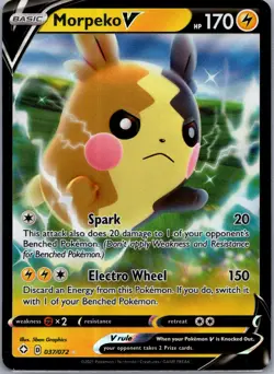 Morpeko V 037/072 Shining Fates Ultra Rare NM Pokemon TCG - Image 1