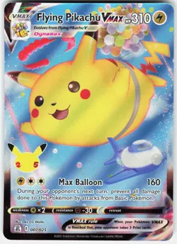 Pokemon Flying Pikachu VMAX 007/025 Holo VMAX Rare Celebrations Pokemon NM - Image 1