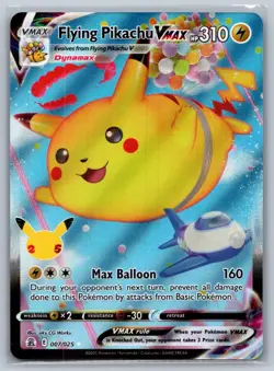 Flying Pikachu VMAX 007/025 Holo VMAX Rare Celebrations Pokemon Near Mint - Image 1
