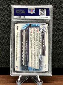 TAYLOR WALLS 2017 1st Bowman Chrome Blue Refractor Auto Rookie Card #/70 PSA 10 - Image 2