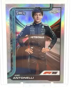 2025 Topps Chrome F1 Kimi Antonelli RC #8 Rookie Portrait Refractor Mercedes - Image 1