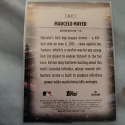 2025 Topps Update Series - Home Field Advantage Marcelo Mayer #HA-47 (RC) FRESH - Image 2