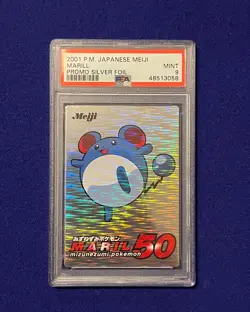 2001 Pokemon Meiji Marill Promo Silver Foil PSA 9 Japanese - Image 1