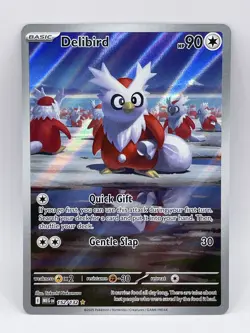 Delibird 152/132 Illustration Rare Me01: Mega Evolution Pokemon TCG Holo NM - Image 1