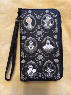 Loungefly Disney Villains Portrait Frame Tech Wallet Glow In The Dark - Image 1