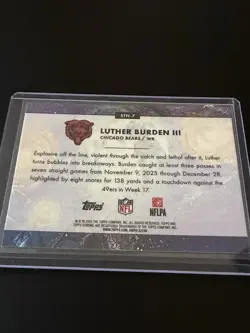 2025 Topps Chrome Stars in the Night Luther Burden III Bears RC STN-7 - Image 2