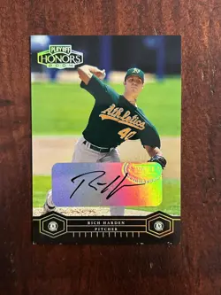 Rich Harden 2004 Playoff Honors Autograph Auto Oakland A's # /50 - Image 1