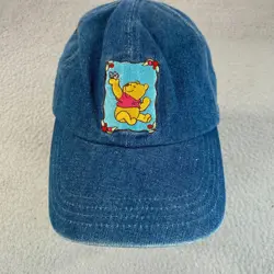 Vintage Disney Winnie The Pooh Hat Blue Denim One Size Adjustable - Image 2