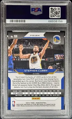 Stephen Curry PSA 9 - 2020 Prizm #159 GOLD WAVE - Golden State Warriors - Image 2