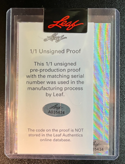 2021 Pro Set- Jordan Walker, Black Wave Un-signed Preproduction Proof, 1/1, MINT - Image 2