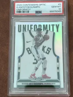 20-21 Panini Contenders Optic Uniformity Giannis Antetokounmpo #5 POP 1 GEM MINT - Image 1