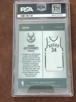 20-21 Panini Contenders Optic Uniformity Giannis Antetokounmpo #5 POP 1 GEM MINT - Image 2